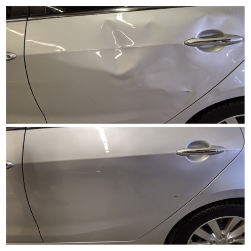 large dent repair before and after
